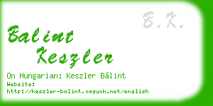 balint keszler business card
